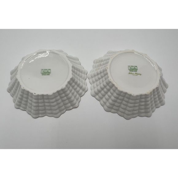 Shelley England Nut Mint Trinket Dishes English Bone China Blue Poppy - Picture 6 of 7